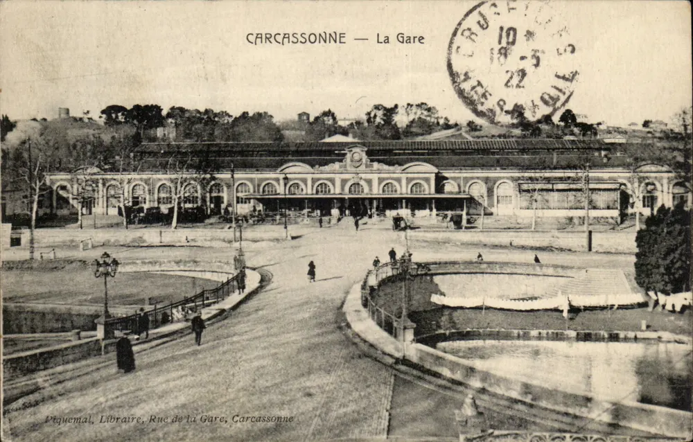 Carcassonne — A Estação — Piquemal, Livreiro, Rua da Estação - Frente