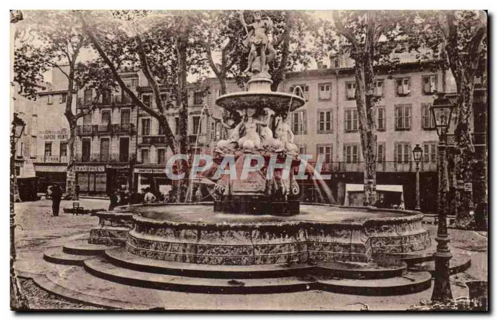 Carcassonne — Place Carnot — Fontaine Neptune — Édit. Roudeau - Vorderseite