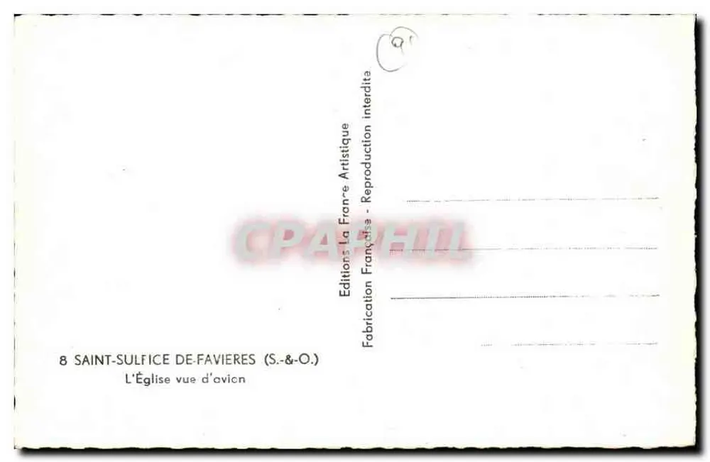 Saint-Sulfice-de-Favières — Die Kirche aus der Luft gesehen — Éditions Françaises (S.-&-O.) - Rückseite