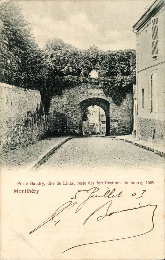 Porte Baudry, auch als Linas bekannt, Reste der Burgbefestigungen — Montlhéry — Trianon-Ausgabe Nr. 443 - Vorderseite