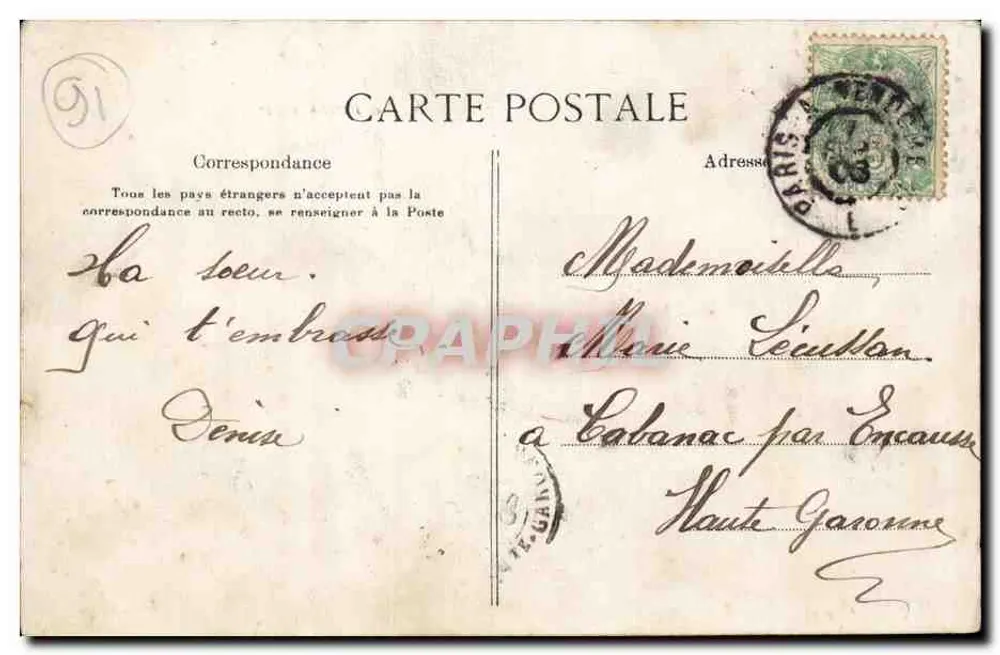 Dourdan - Route de Corbreuse und Blick auf die Stadt — E. L. D., Paris - Rückseite