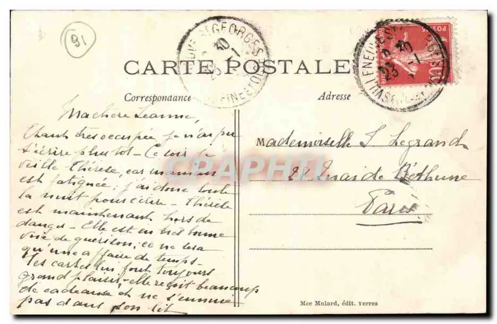 Perres (S.-et-O.) — Ansicht des Schlosses Fontaine und des Platzes du Taillis — Moe Mulard, Verlag - Rückseite