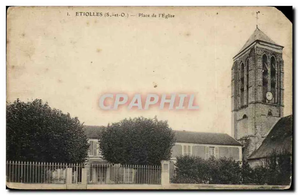 Étiolles (S.-et-O.) — Praça da Igreja — n°1 - Frente