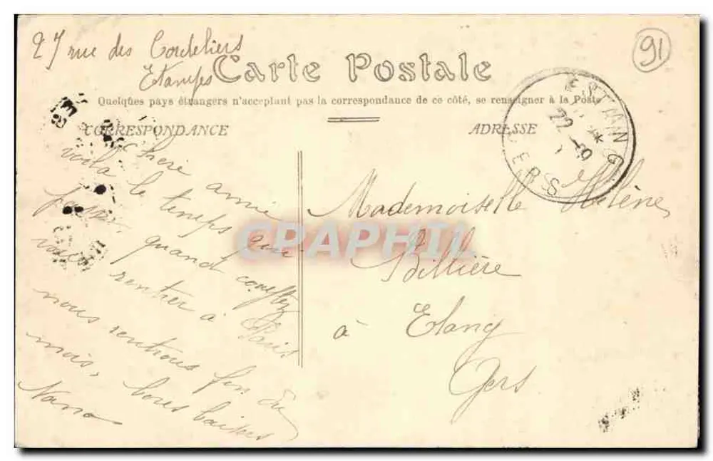 ÉTAMPES — A Torre de Guinette — C J. - Verso