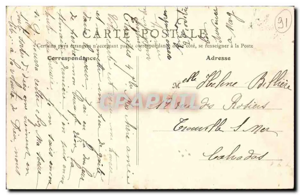 Etampes - Promenade des Prés - La Tour du Loup — Verlag B. F. Paris, Nr. 34 - Rückseite