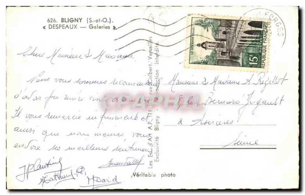 Bligny (S.-et-O.) — Galerias — Despeaux - Verso