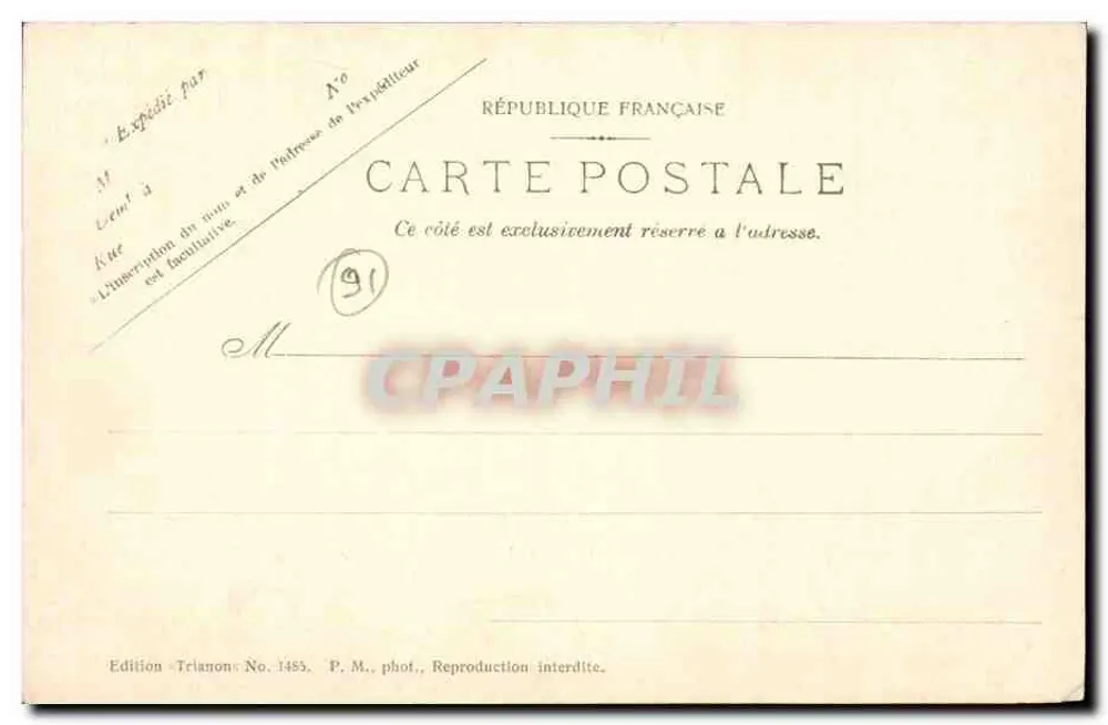 Montlhéry — Die Orleansstraße — Tramway-Station — Trianon-Ausgabe Nr. 1485 - Rückseite