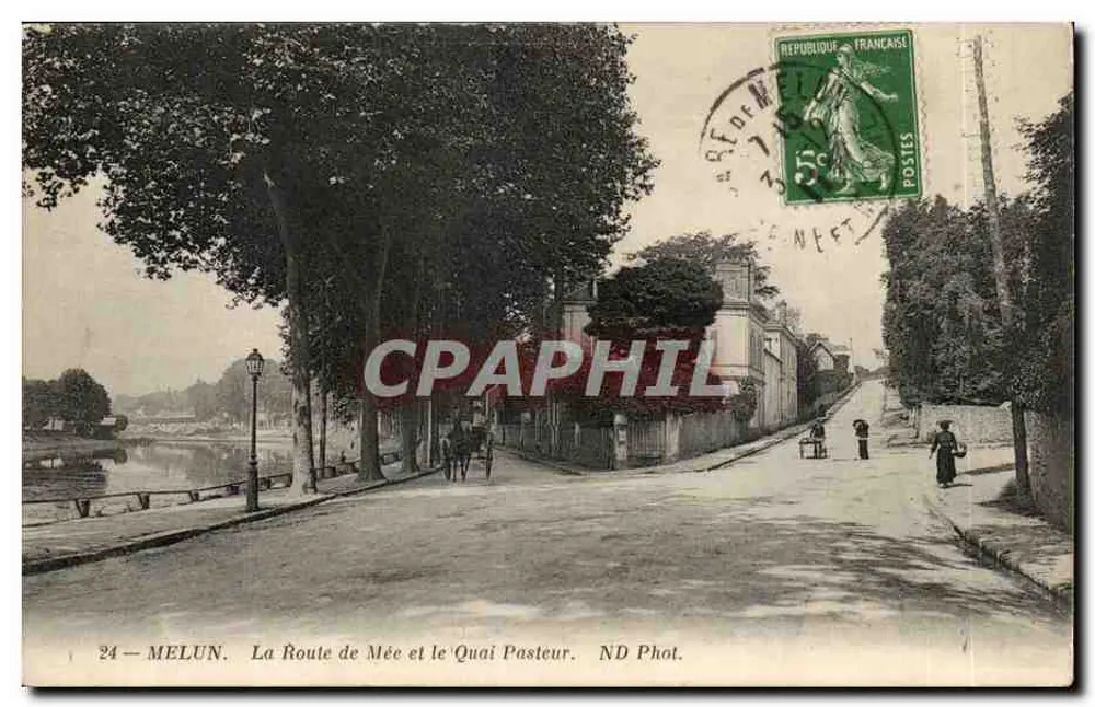 Melun — A Rua de Mée e o Quai Pasteur — ND Fot. - Frente