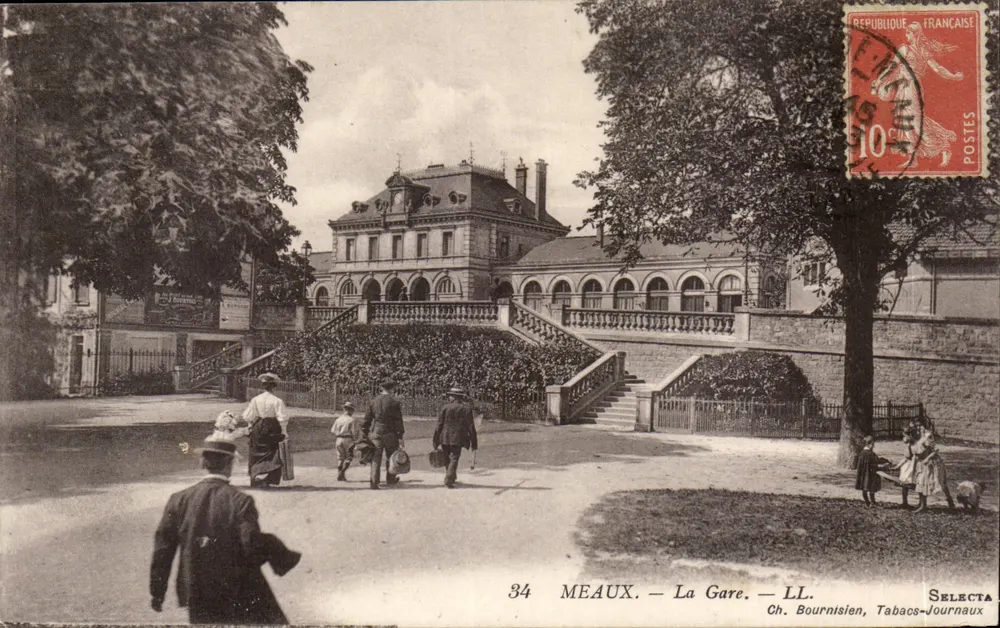 Meaux — A Estação — LL. — Ch. Bournisien, Tabacs-Journaux - Frente