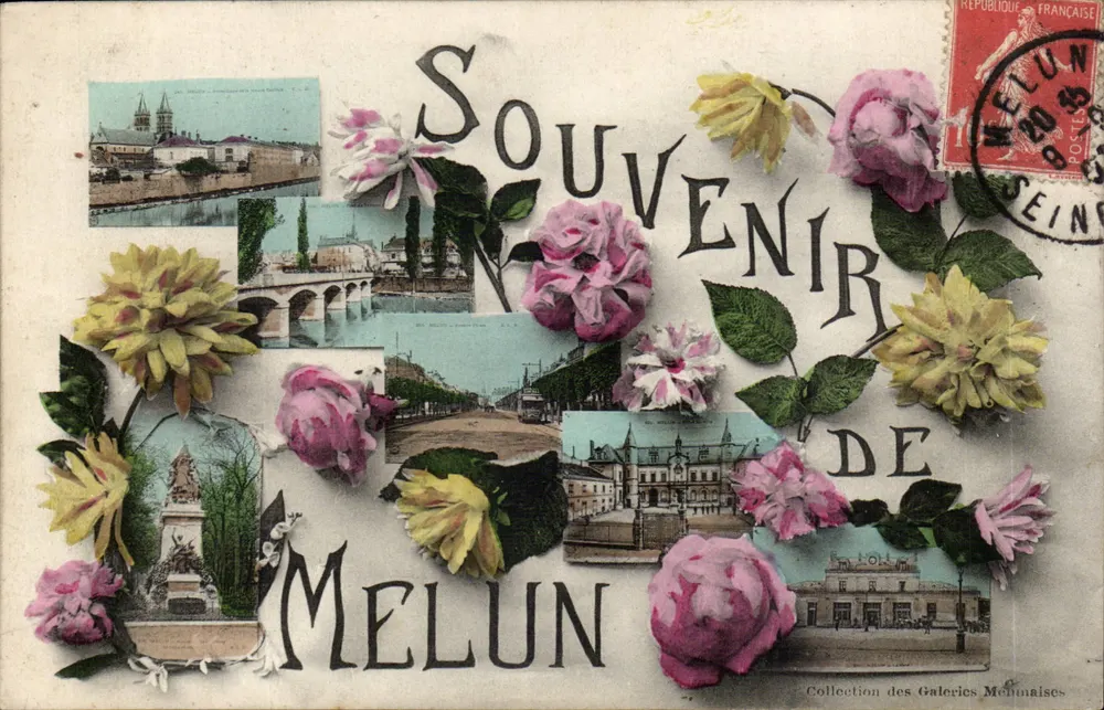 Melun — Lembrança de Melun — Coleção das Galerias Melunaises - Frente