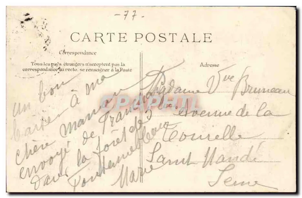 Melun — Lembrança de Melun — Coleção das Galerias Melunaises - Verso
