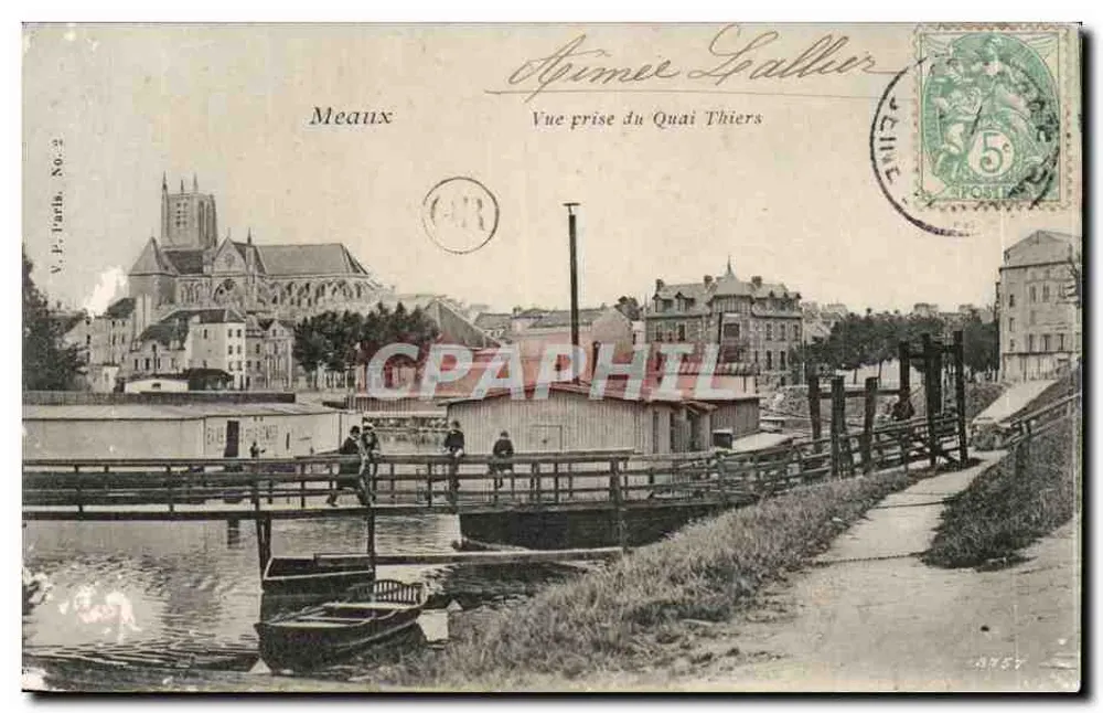 Meaux — Vista tirada do Quai Thiers — V. J. Icarta, No. 22 - Frente