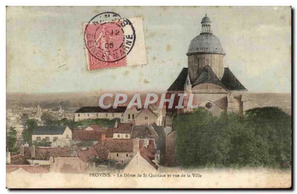 Provins - Der Dom von St-Quiriace und Blick auf die Stadt — A. Vernant, Verlag - Vorderseite