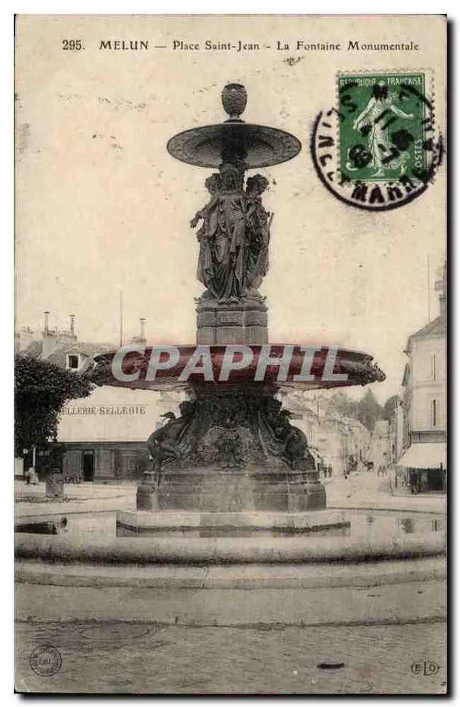 Melun — Place Saint-Jean — La Fontaine Monumentale — Verleger SELLERIE - Vorderseite