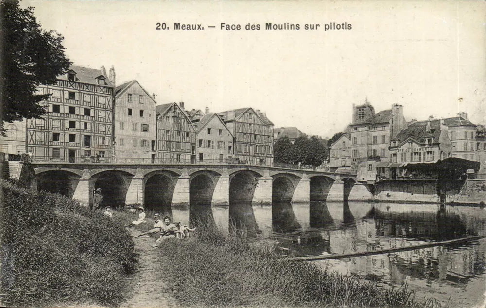 Meaux — Vista dei mulini sui piloni — Editore non identificato, n. 20 - Recto