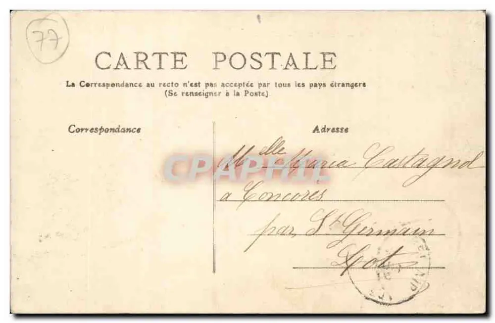 St-Jean-les-Jumeaux — Route d'Allemagne — Verleger Almer Gallar, Nr. 5128 - Rückseite