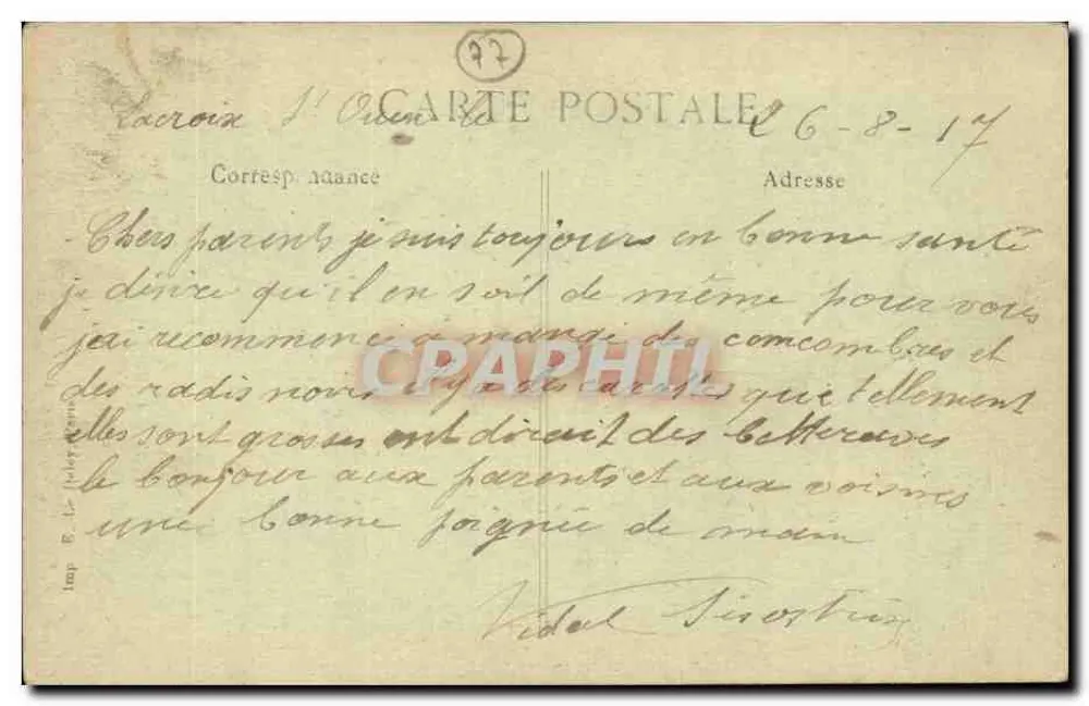 Melun — Lembrança de Melun — Siron & Barbition, Modelo N°92 - Verso