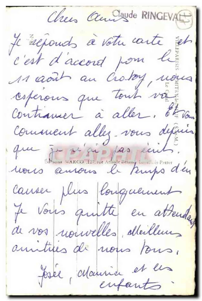 Ponte sobre o canal em Crotoy — Editor MARCO, n°127 - Verso