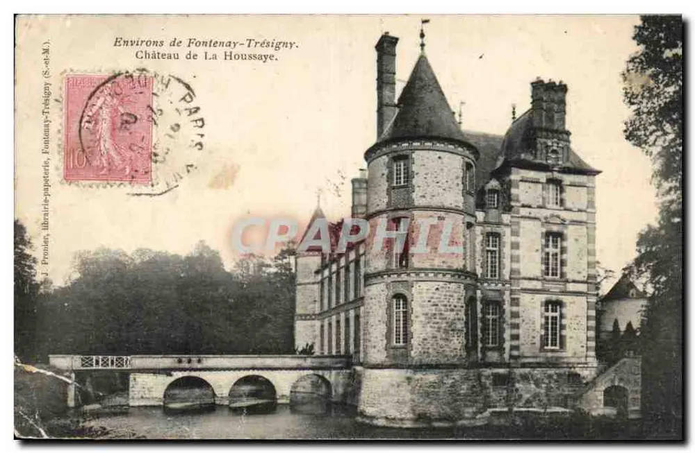 Schloss La Houssaye — Umgebung von Fontenay-Trésigny — J. Proton, Buchhandlung-Papierwaren, Fontenay-Trésigny (S.-et-M.) - Vorderseite