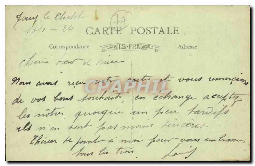 Jouy-le-Châtel (S.-et-M.) — Rue de Paris — Picard, éditeur - Verso