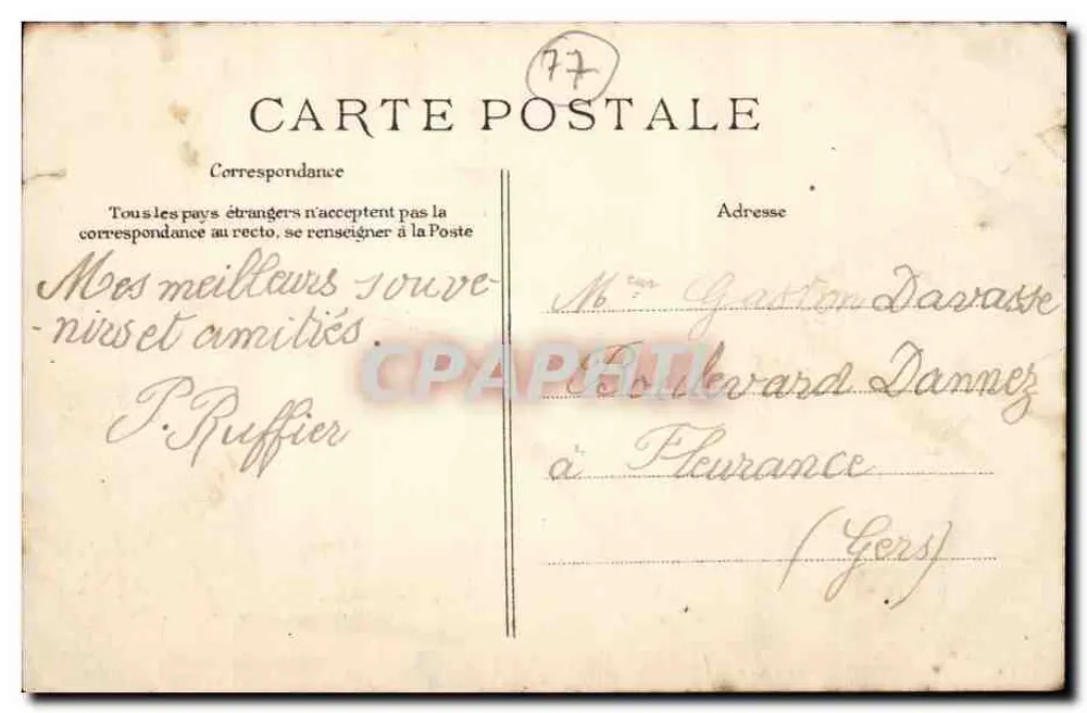 Lorrez-le-Bocage — Vista geral (n° 1) — editor não identificado - Verso