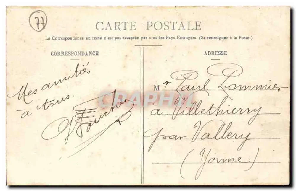 Poterne Faneyron — Ruínas em um parque — Ch. Lovauge, edição n°19 - Verso