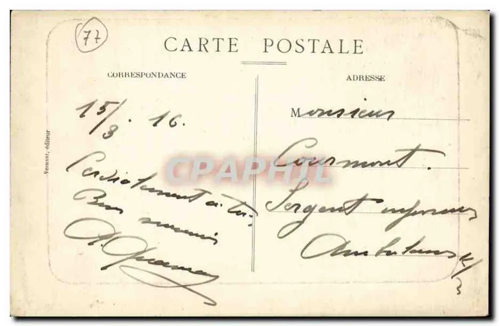 Provins — Die Türme des Kaisers und der Dom von St-Quiriac — Verlag Vennani, n°77 - Rückseite