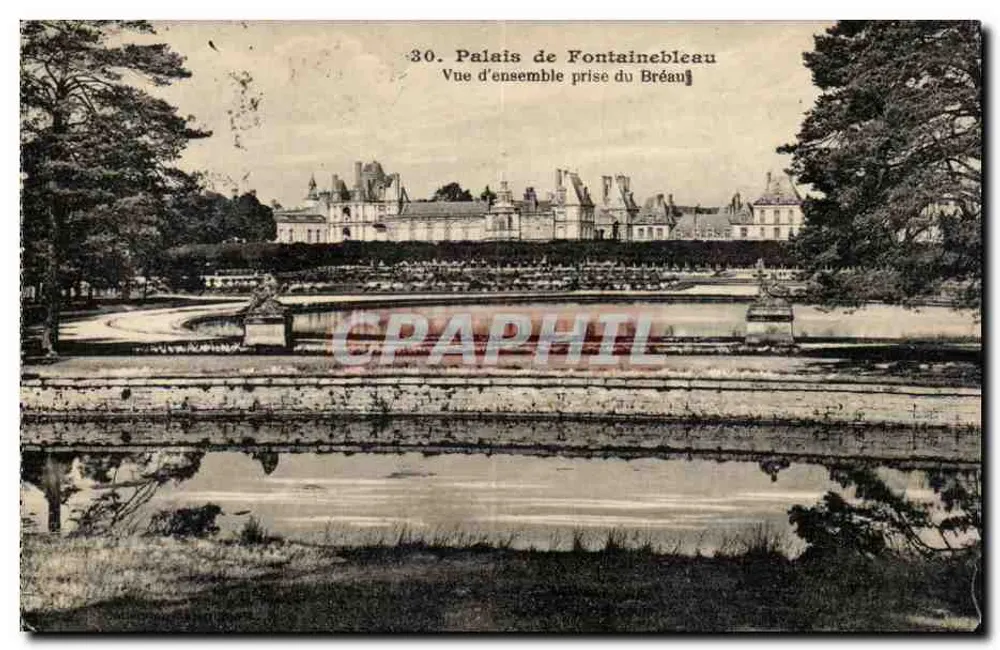 Palast von Fontainebleau — Überblick vom Bréau — Imp. Phulomécadine, Nr. 30 - Vorderseite