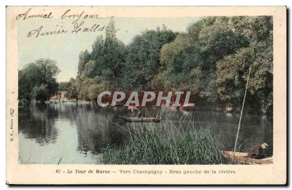 Le Tour de Marne — Vers Champigny — Bras gauche de la rivière — B. F. Paris 2565 - Vorderseite