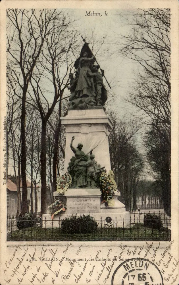 Melun, o Monumento dos Crianças de Seine-et-Marne — Thibault, editores, Melun-Fontainebleau - Frente