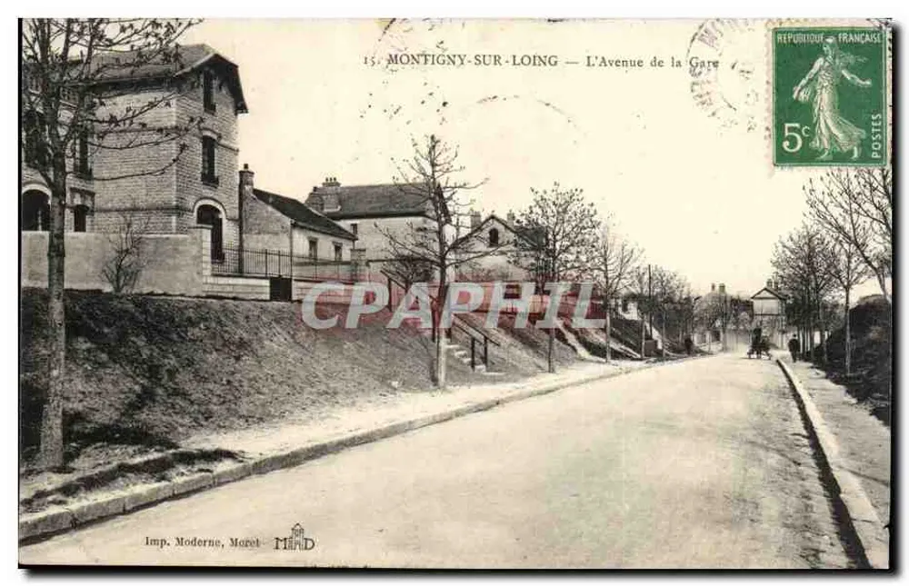 Montigny-sur-Loing — Die Avenue de la Gare — Imp. Moderne, Moret - Vorderseite