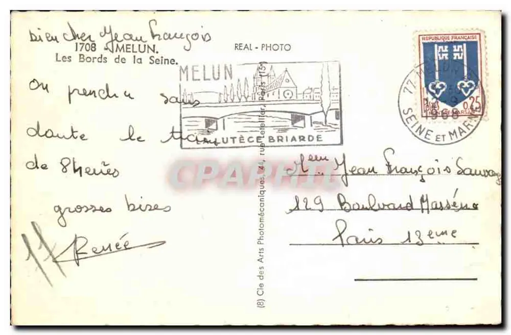 As margens da Sena — Melun — editor REAL - PHOTO - Verso