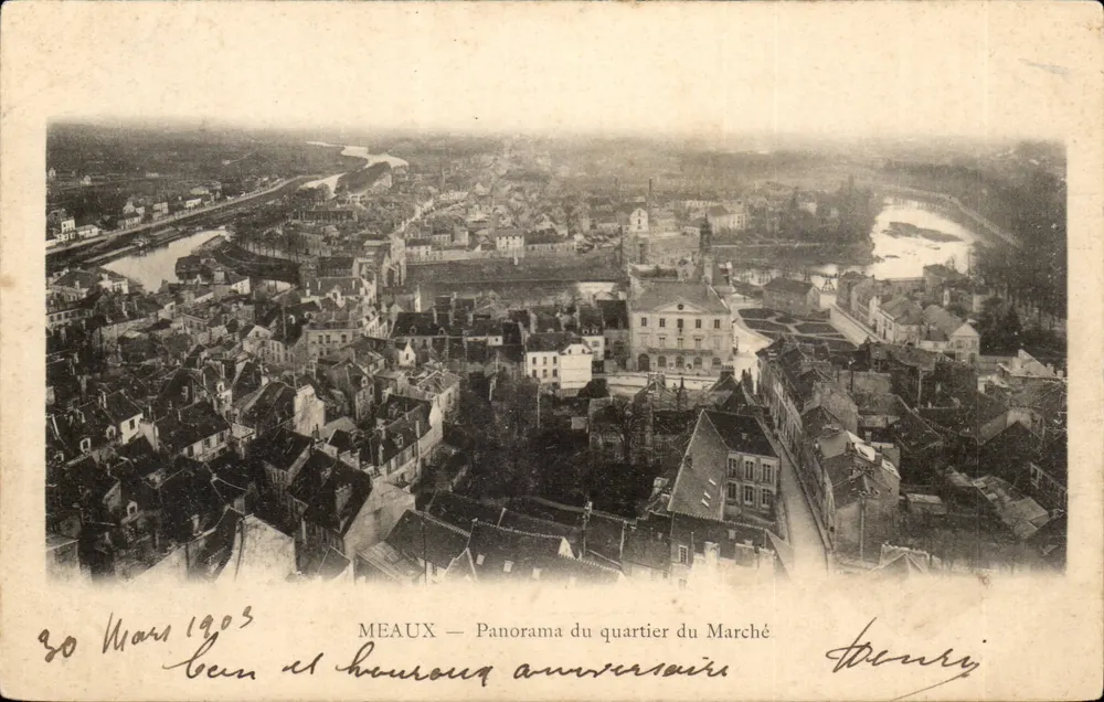 Meaux — Panorama do bairro do Mercado — editor Henri - Frente