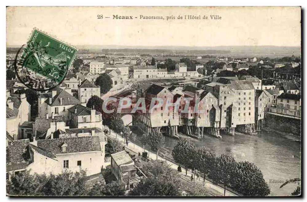 Meaux - Panorama, aus dem Rathaus genommen — Edition Sire - Vorderseite