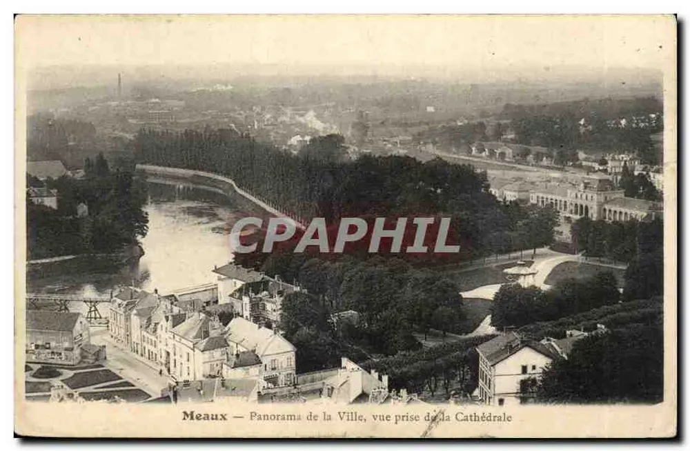 Meaux — Panoramablick auf die Stadt, Blick vom Dom aus - Vorderseite