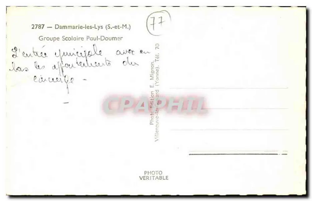 Dammarie-les-Lys — Groupe Scolaire Paul-Doumer — Photo E. Mignon - Rückseite