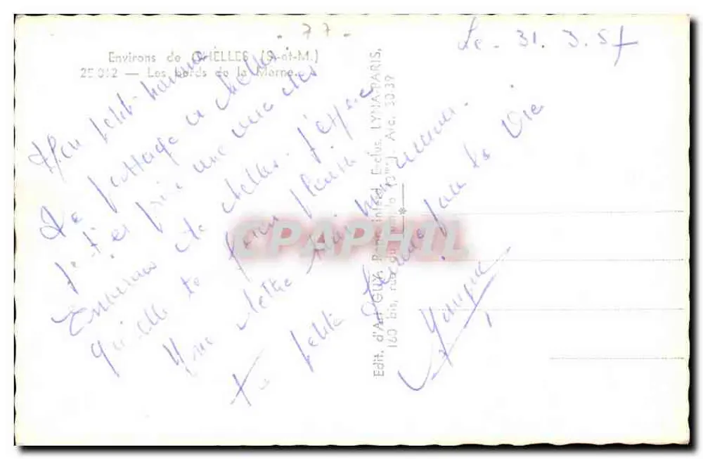 मोर्ने के किनारे — चेली के आसपास (दक्षिण और मध्य) — एडिटर ड'आर्ट ग्वी, पेरिस - पीछे
