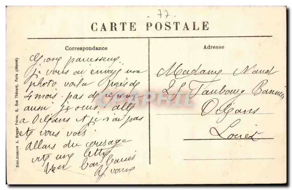 Beaumont-du-Gâtinais (S.-et-M.) — Tor des Alten Schlosses — Gollier, Verlag Beaumont - Rückseite