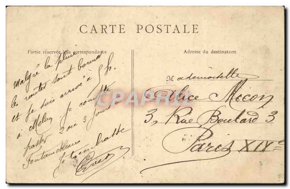 Melun — Boulevard Victor-Hugo e Monument Pasteur — G. Chapron, editor - Verso