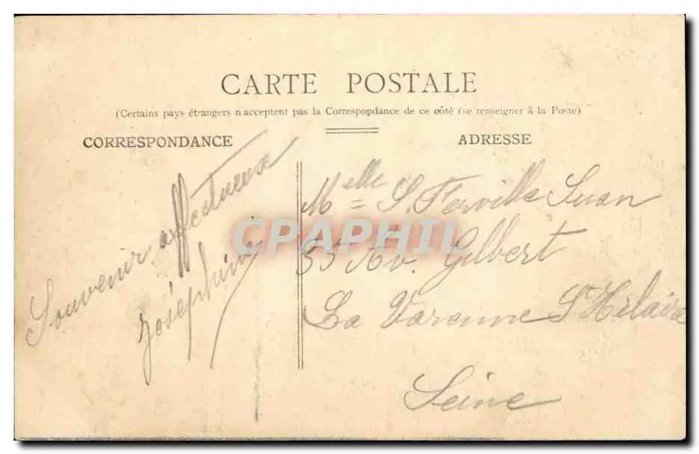 Melun — Monument Pasteur — Collection des Galeries Melunaises, n°27 - Verso
