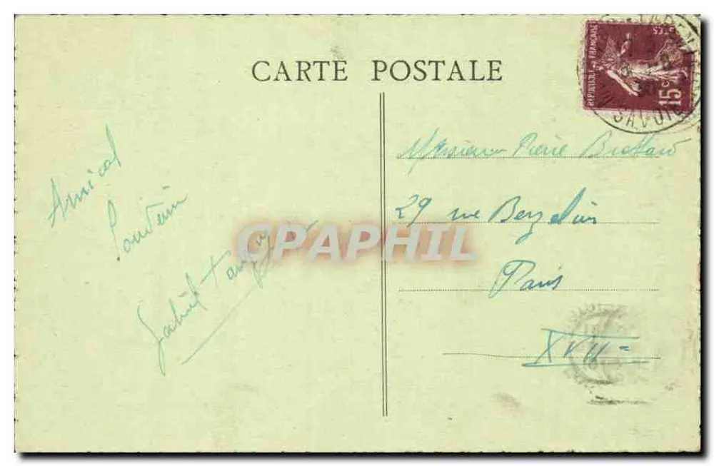 Moutiers - A Catedral — editor Conche, número de série não visível - Verso