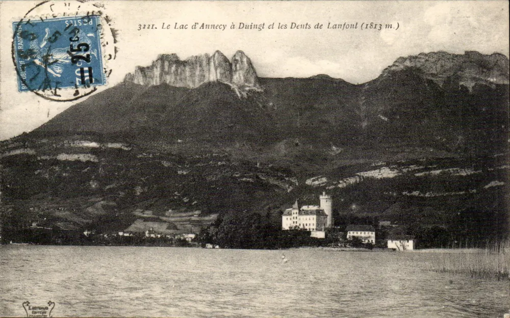 See Annecy bei Duingt und die Dents de Lanfon (1813 m.) — Verlag: Lamouche & Cie, n° 3221 - Vorderseite