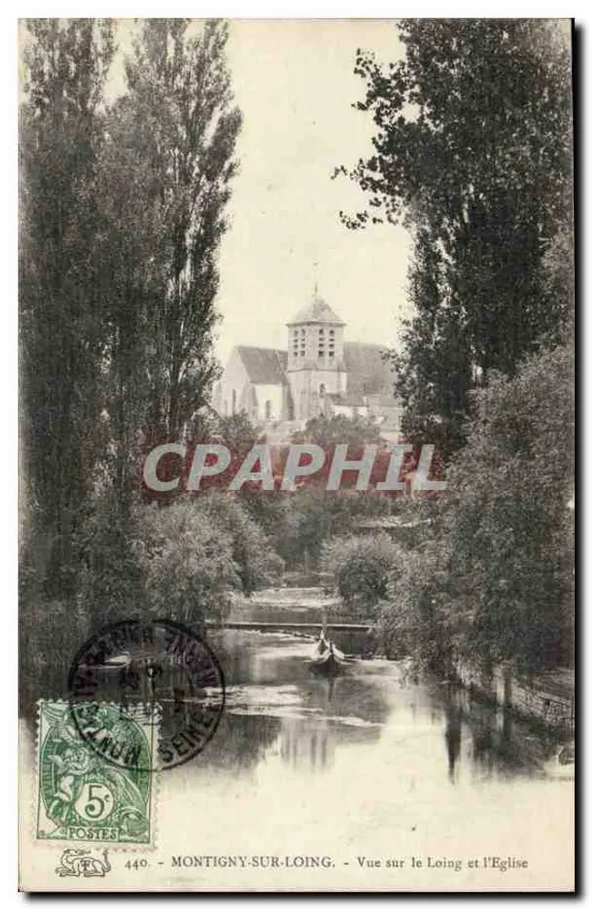 Montigny-sur-Loing — Blick auf den Loing und die Kirche — Verleger: H. P. R. 440 - Vorderseite