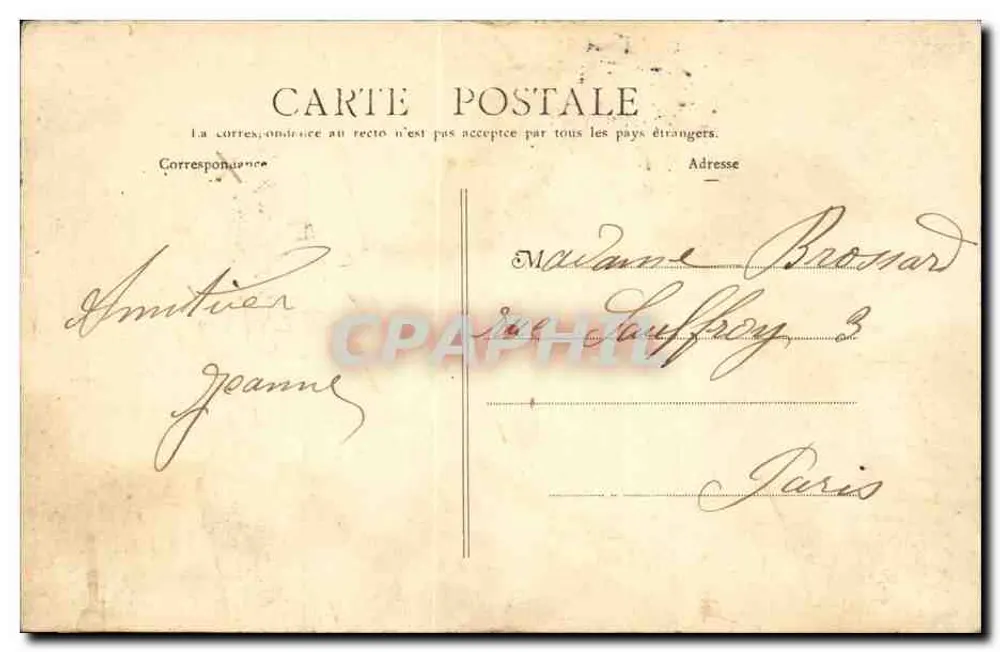 Vitry — Rathaus und Rue de la Barre — Verleger Anjou - Rückseite