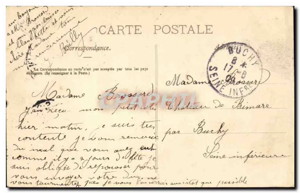 Prefeitura do 19º Arrondissement — Paris — editor J. D. B. n°410 - Verso