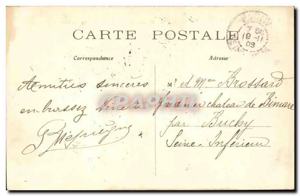Paris — O Boulevard Haussmann e a Rue de Laborde — C M - Verso