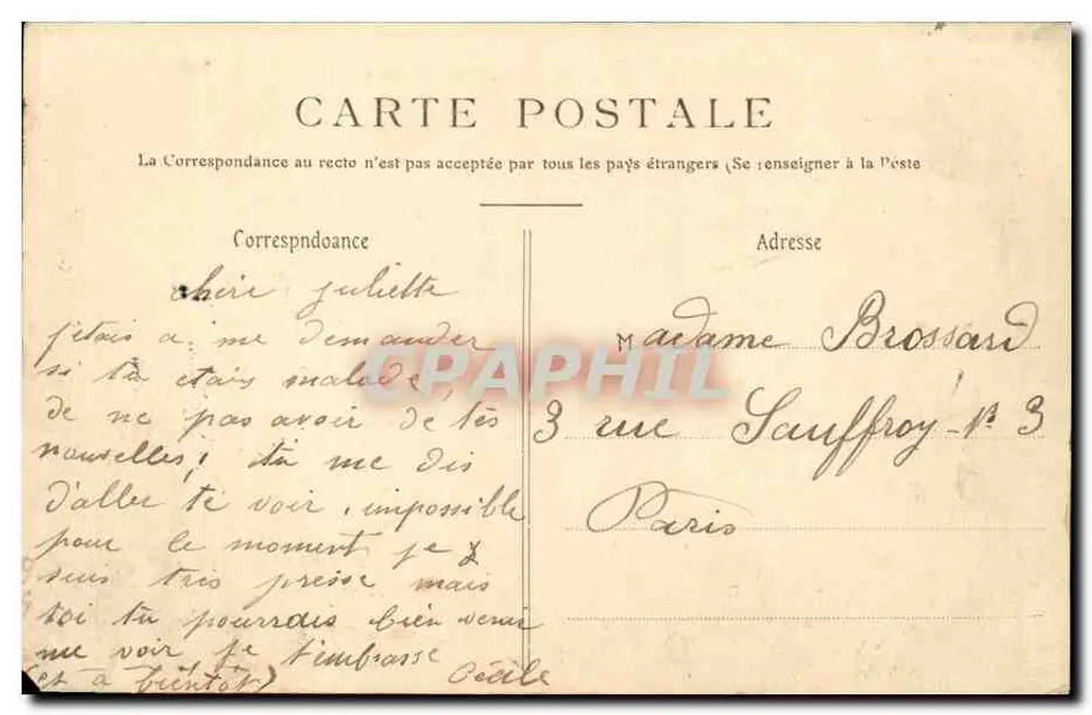 Paris 19. — Das Metro (Station Aubervilliers) — E.V. 330 - Rückseite
