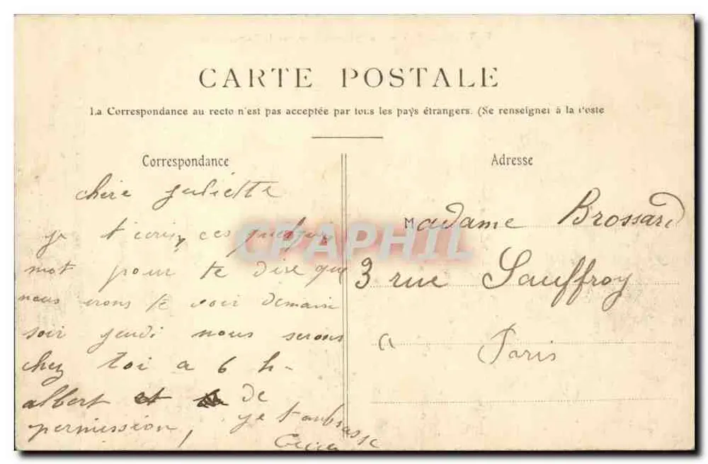 Paris — Panoramablick auf den Sacré-Cœur — E. V. 433 - Rückseite