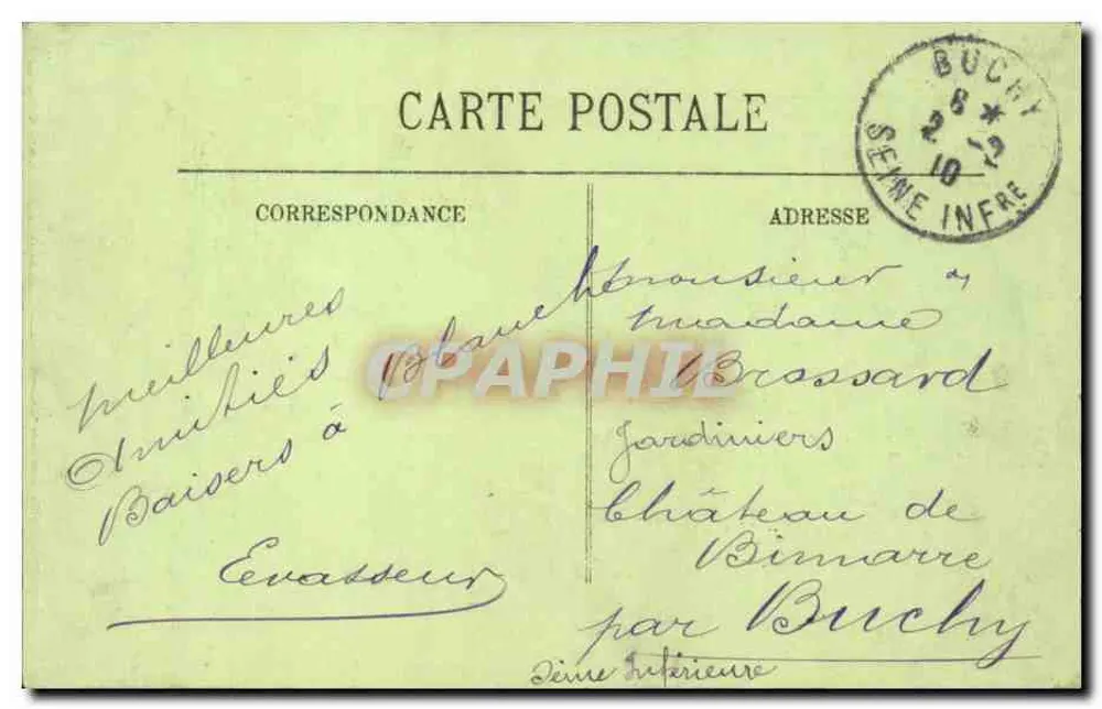 Überschwemmungen in Paris — Januar 1910 — La Rue de Lille — LL. - Rückseite