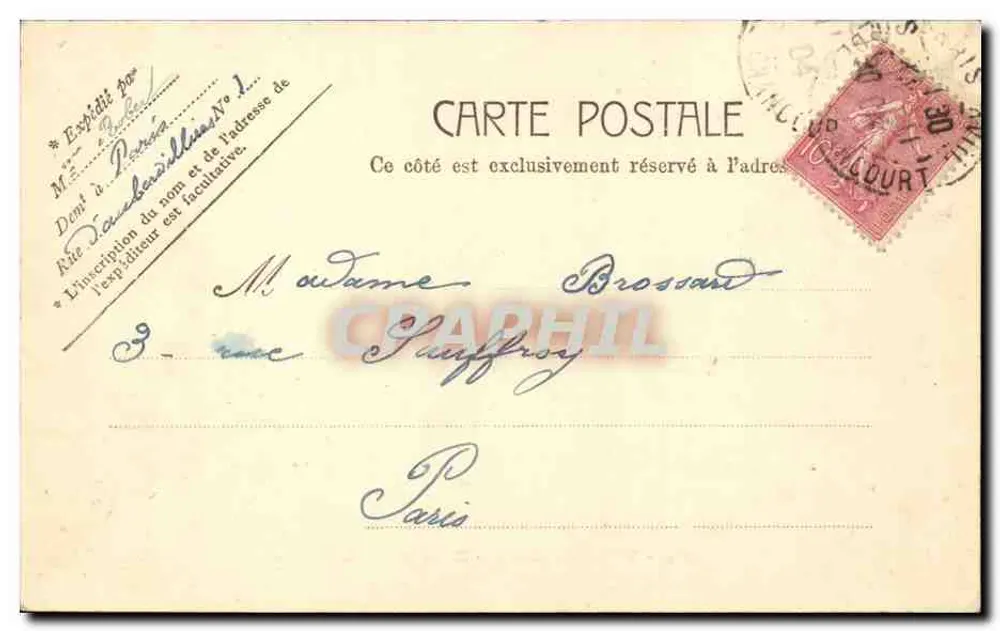 Versailles — O Lago de Latomée — editor anônimo, n° 5113 - Verso